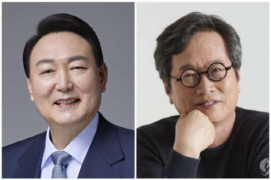 윤석열 대통령(왼쪽)과 맛 칼럼니스트 황교익씨. <국민의힘 제공, 연합뉴스>